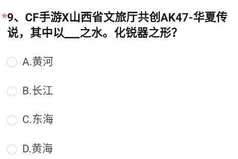 《穿越火線槍戰(zhàn)王者》cf手游X山西省文旅廳共創(chuàng)AK47-華夏傳說，其中以___之水?；J器之形?