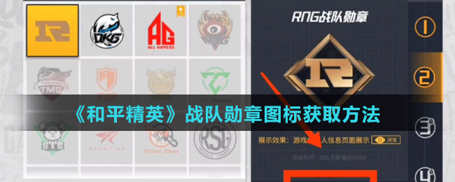《和平精英》戰(zhàn)隊勛章圖標(biāo)獲取方法