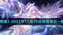 《王者榮耀》2022年11月30日微信每日一題答案
