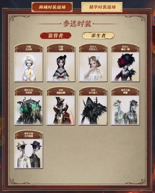《第五人格》四周年返場皮膚投票入口分享