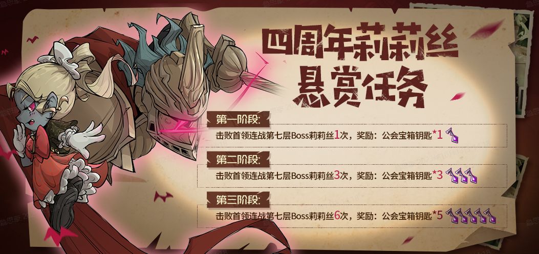 萬眾期待的四周年活動更新預(yù)告來襲，挑戰(zhàn)任務(wù)上新&公會貨架大升級，海量福利活動上
